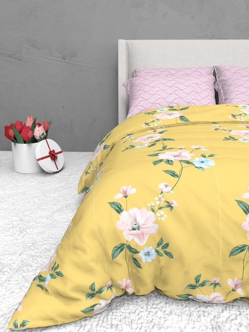 The White Moss Soft Cotton Ida Double Bedsheet With 2 Pillow Covers